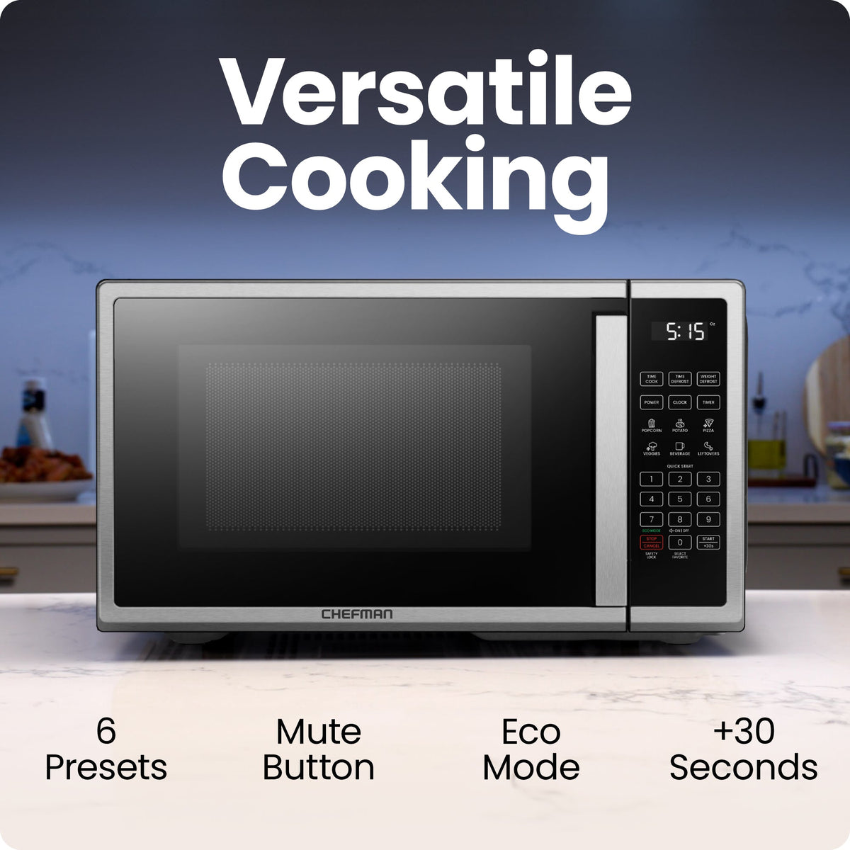 Countertop 0.9 Cu. Ft. Digital Stainless Microwave Oven