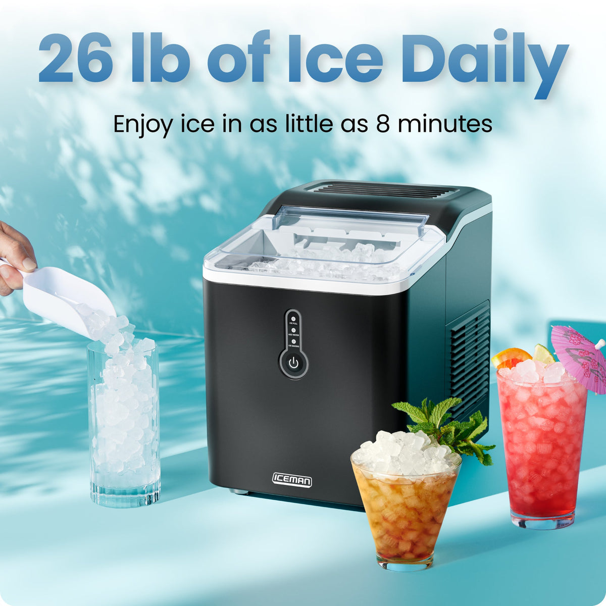 Compact Nugget Ice Maker - Black