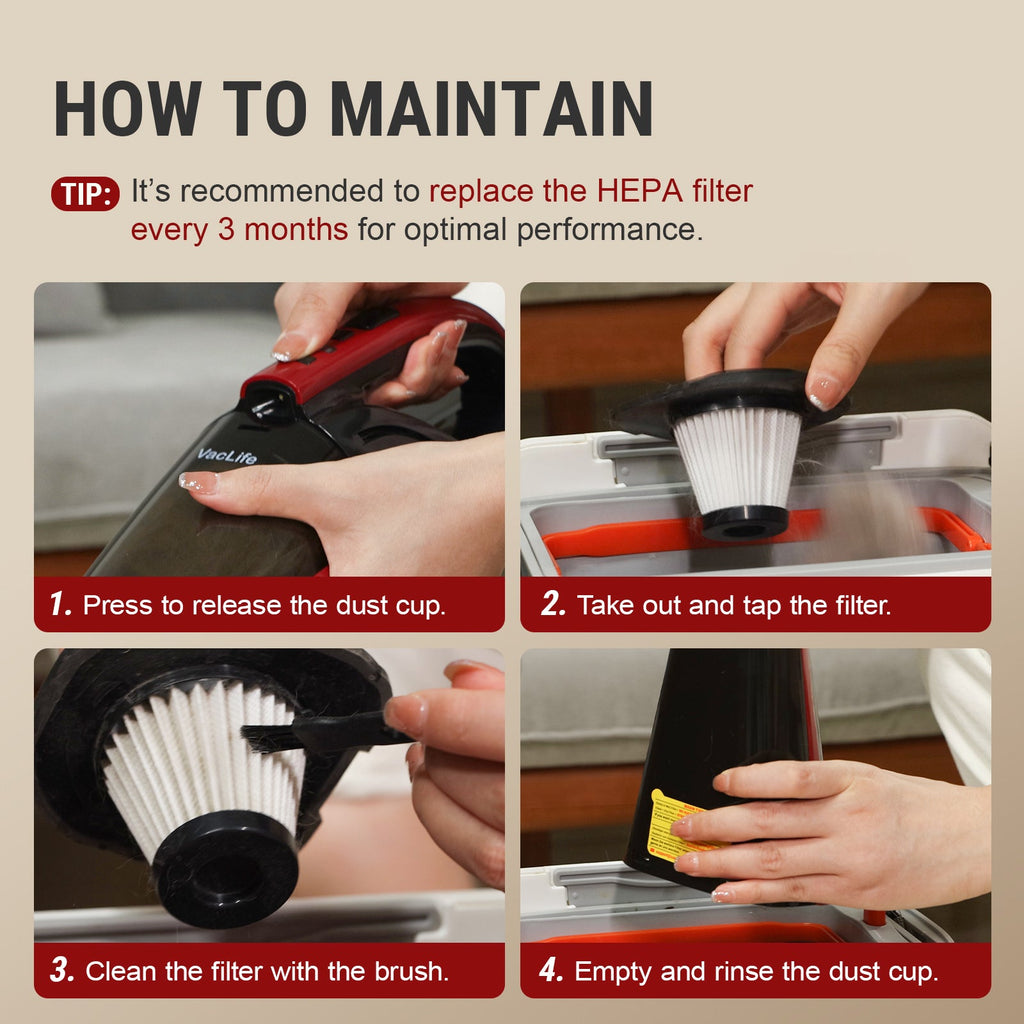 VacLife Cordless Handheld Vacuum, Car Vacuum Cleaner Rechargeable with Motorized Brush, Powerful Stair Vacuum