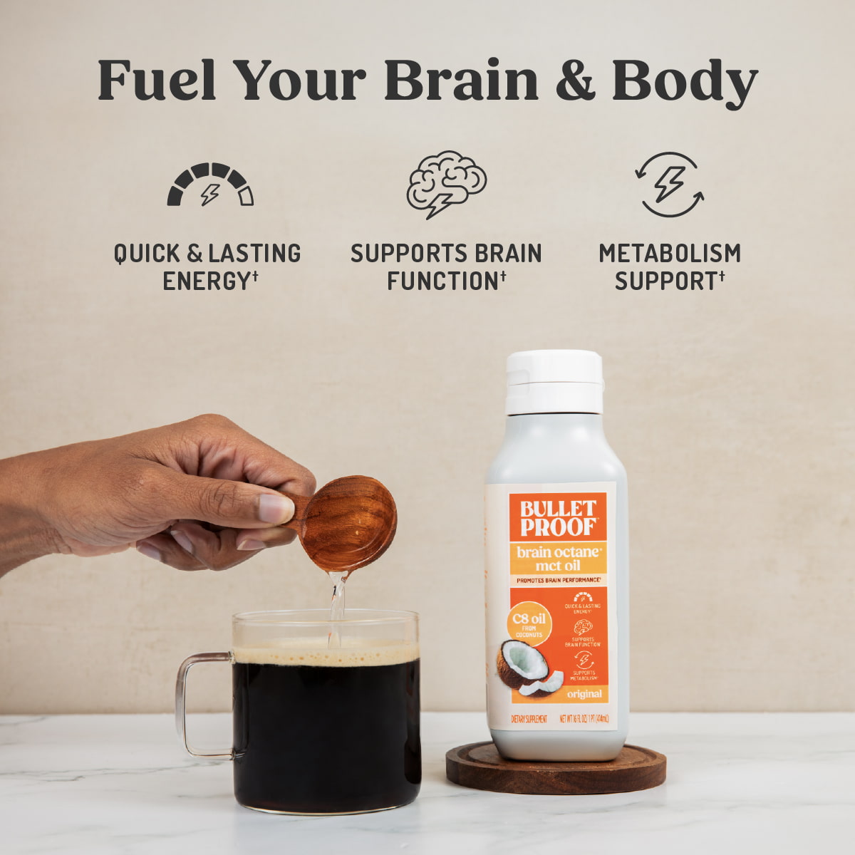 Bulletproof™ Brain Octane® C8 MCT Oil, 16 oz.