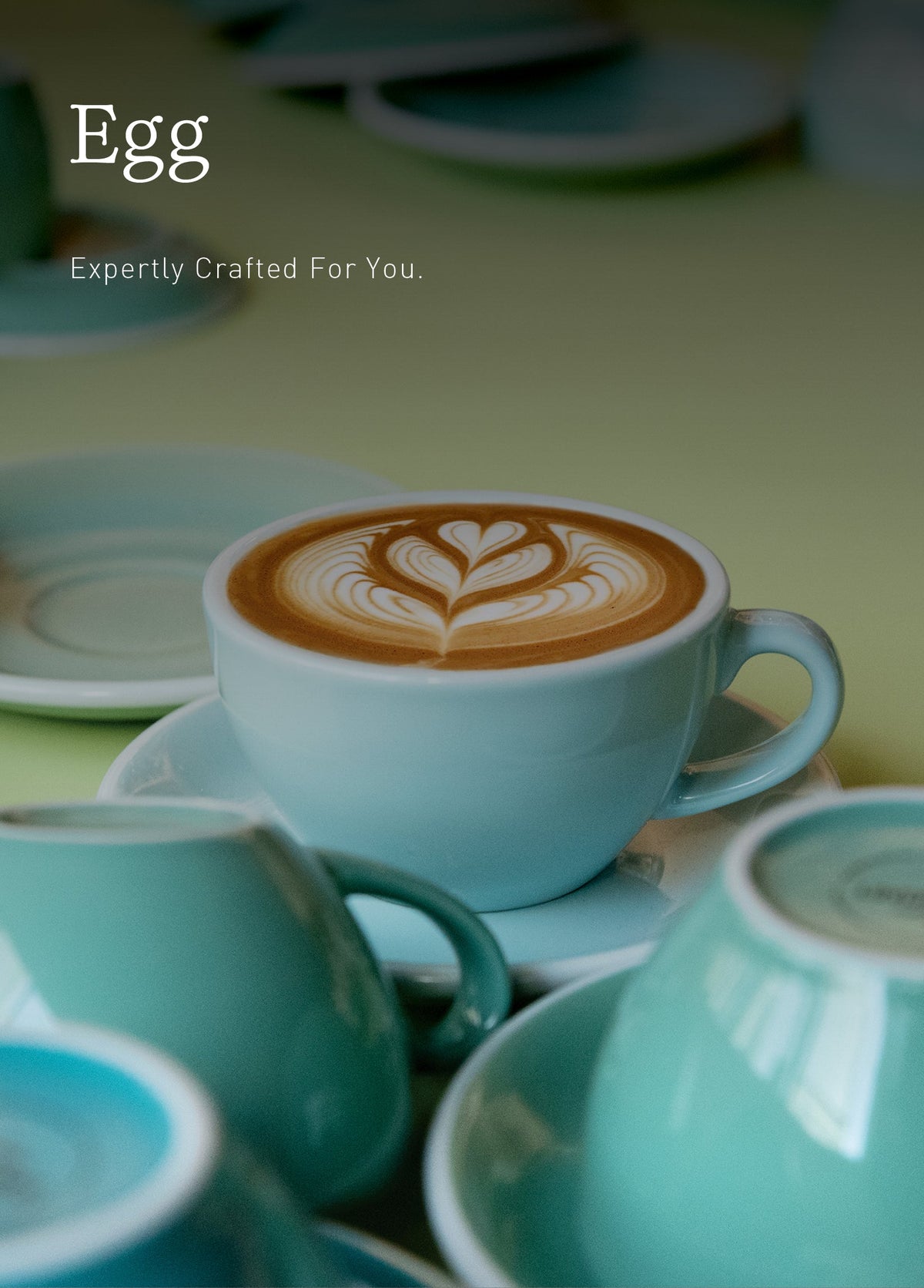 10 oz Egg Cafe Latte Cup and Saucer - Original Colors