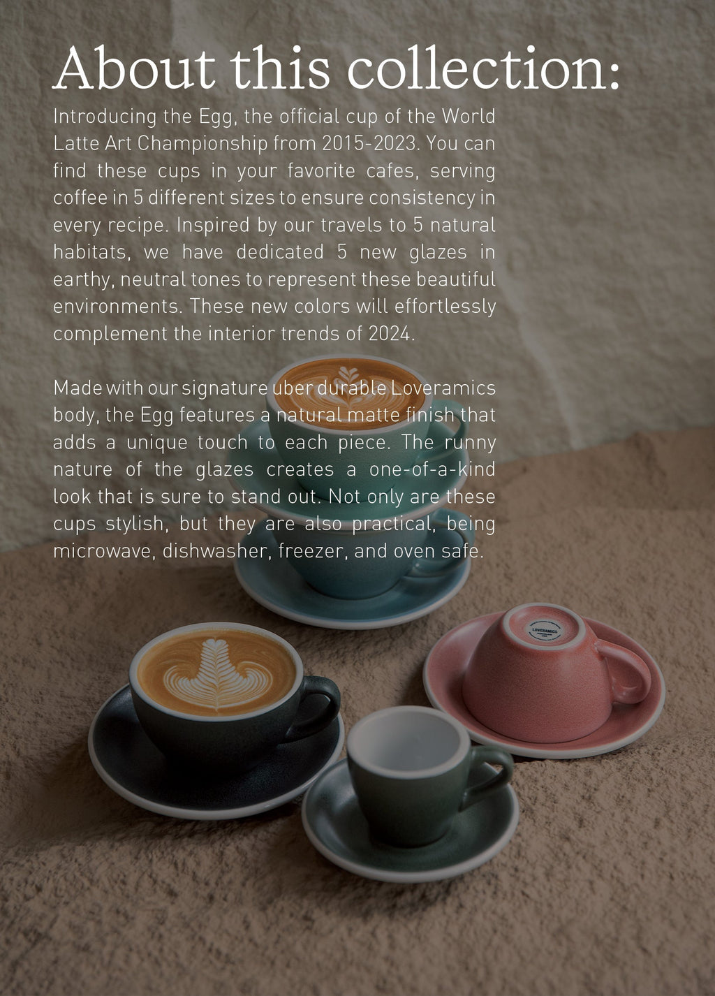 2.5 oz Egg Espresso Cup and Saucer - Mineral Colors Collection