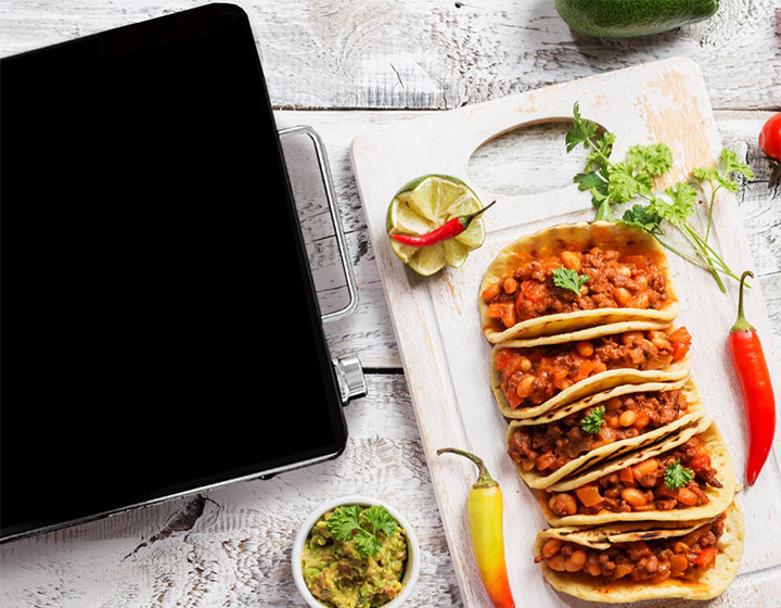 Family-Size Glass-Top Warming Tray
