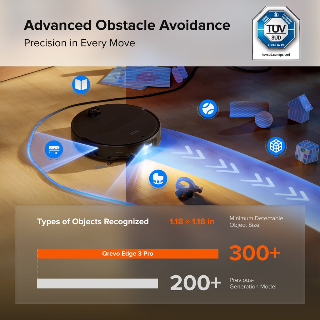 Roborock Qrevo Edge 3 Pro Robot Vacuum and Mop with Hot Water Mopping & Intelligent Dock