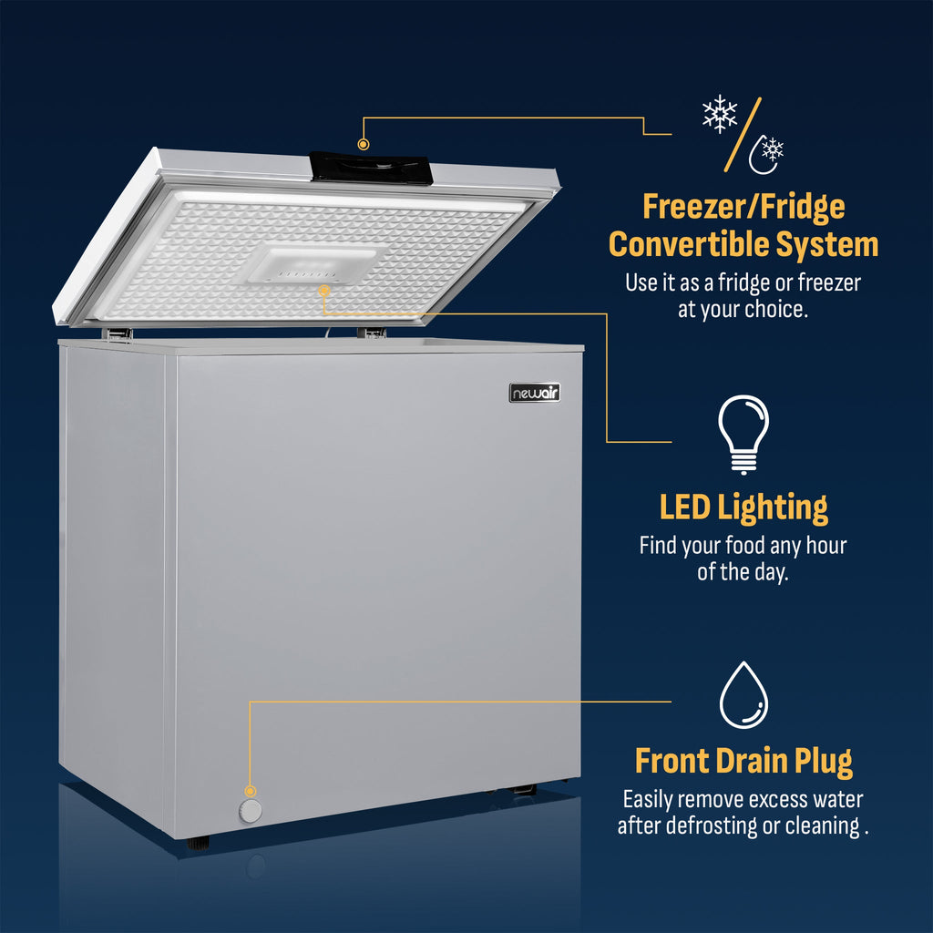 Newair® Mini Deep Chest Freezer, 5 Cu. Ft. - Cool Gray