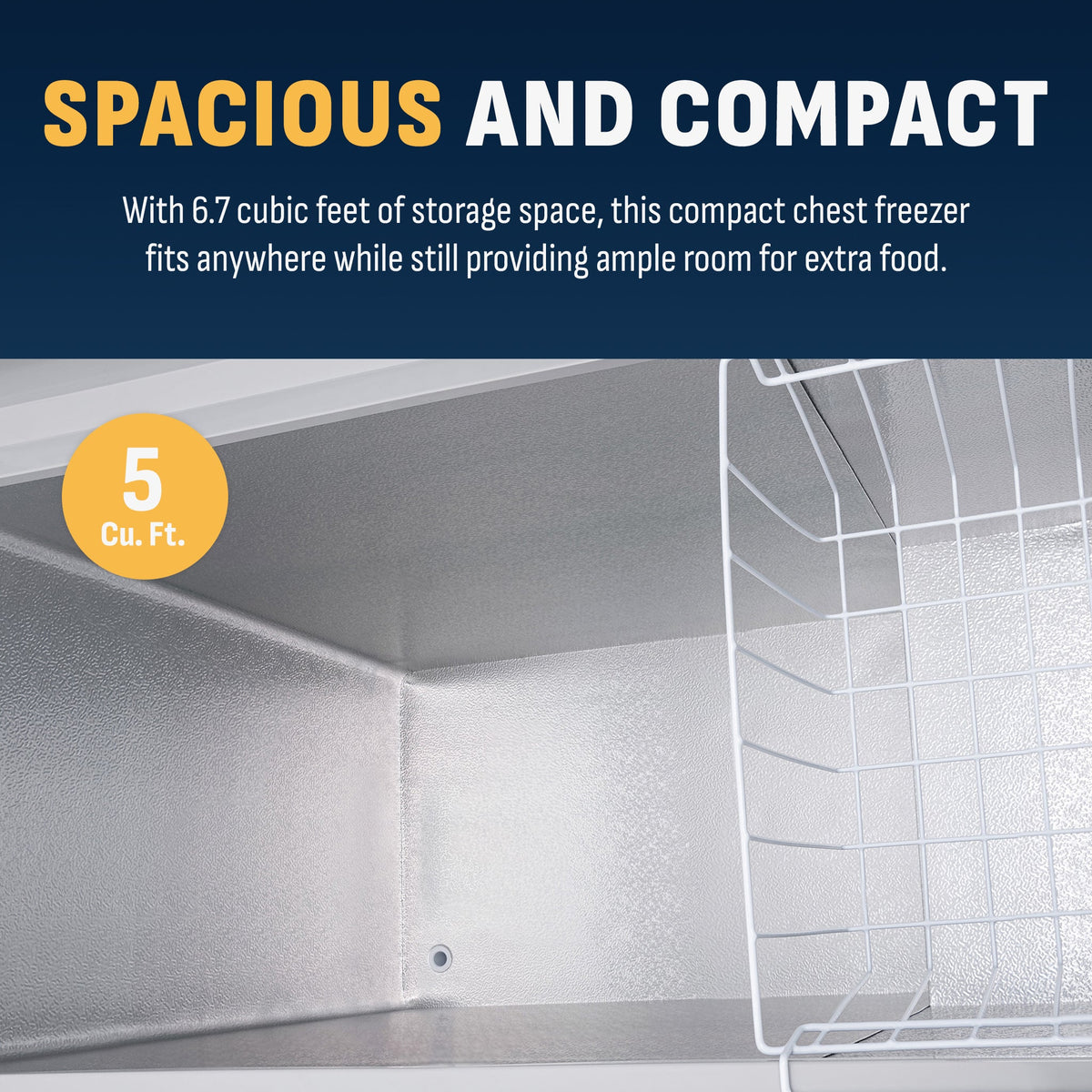 Newair® Mini Deep Chest Freezer, 5 Cu. Ft. - Cool Gray