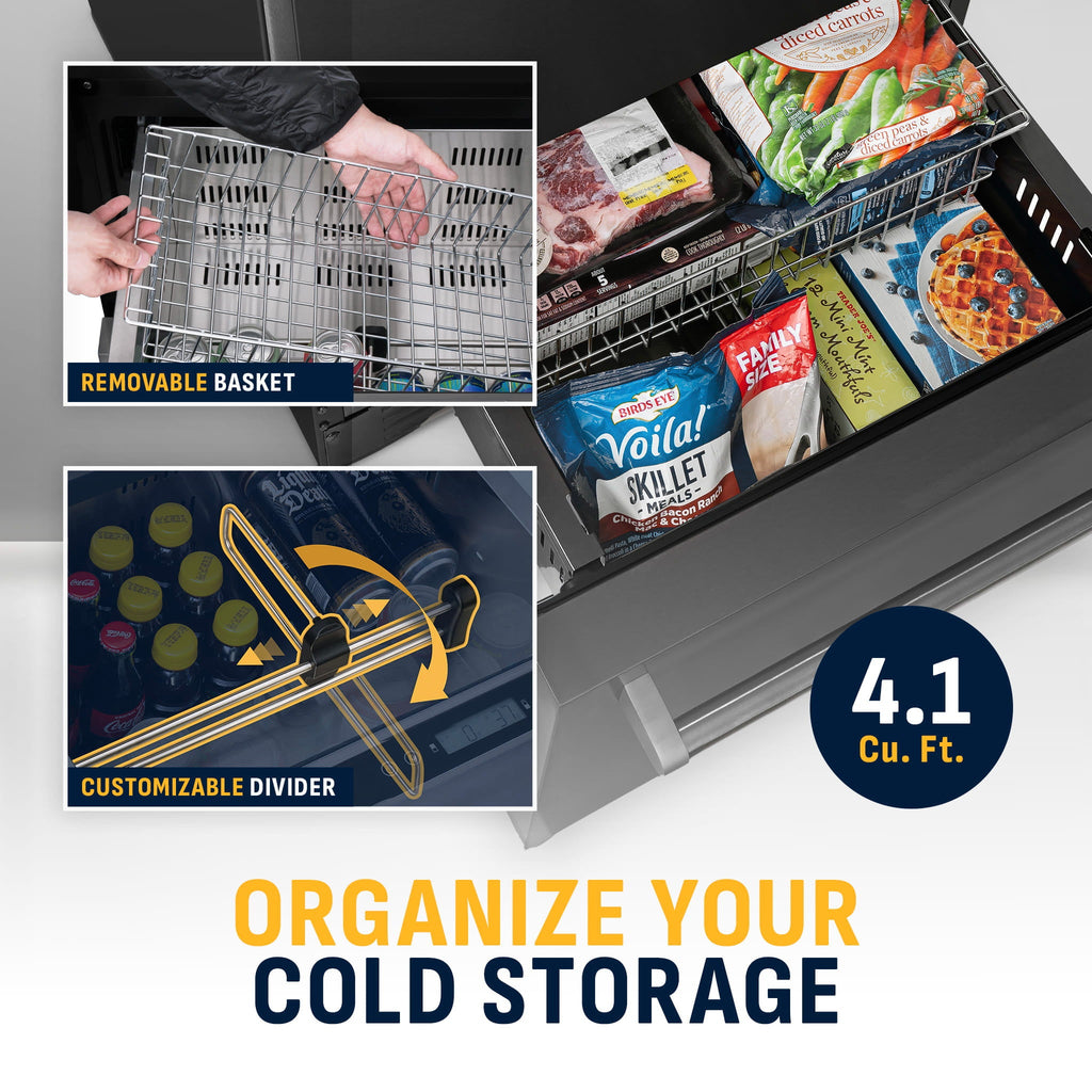 Newair 24 inch Refrigerator and Outdoor Freezer, Undercounter Refrigerator Freezer Convertible